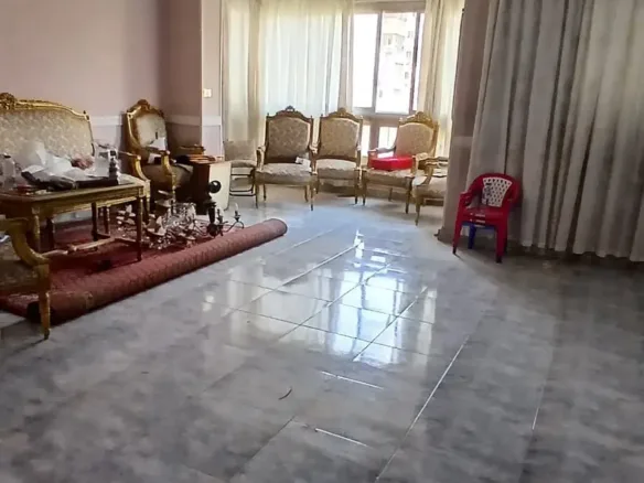 Apartment for sale in Misr for Construction buildings, Sheraton Airport, 120 meters, main street overlooking a large garden.
